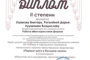 Финал городского конкурса начального научно-технического творчества "Первые шаги в большие науки"
